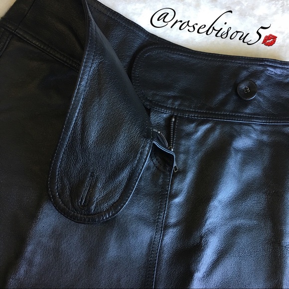 HP!🌹{H&M} 💯% Leather A-Line Knee Length Skirt - Picture 5 of 8